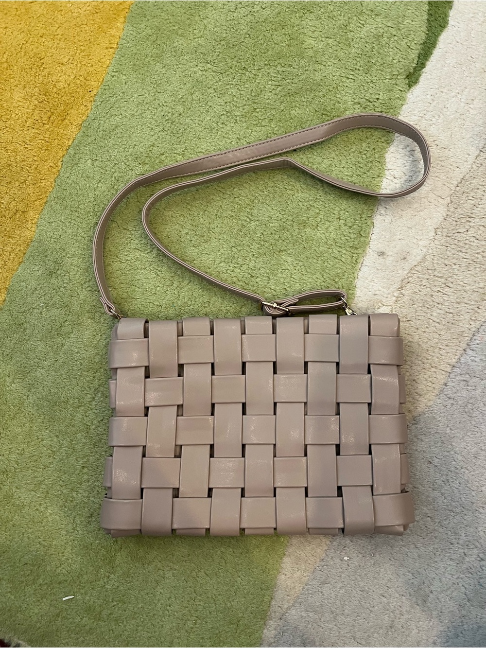 Anthropologie Woven Crossbody Bag in Taupe